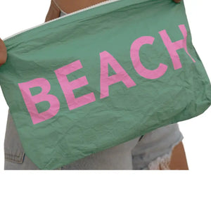 Green Beach Water Resistant Tyvek Pouch