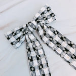 Daisy Picnic Gingham Bow Black