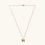 Gold Stainless Steel Bow Necklace