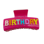 Pink Birthday Girl Claw Clip