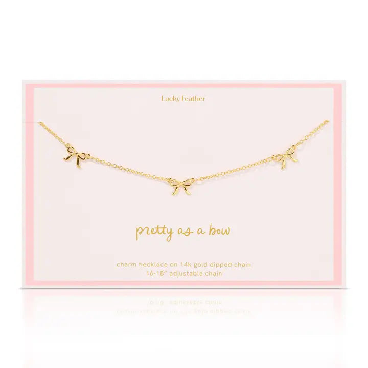 Beautiful Bows Gold Necklace