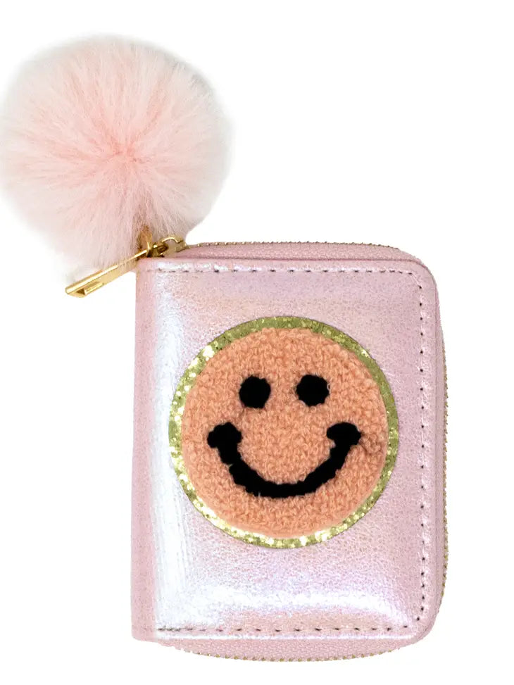 Smiley Face Pom Pom Wallets