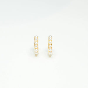 Dainty Pearl Huggie Earrings