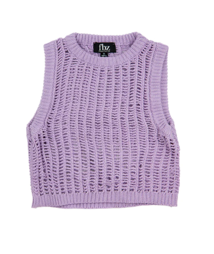 Lavender Open Knit Vest