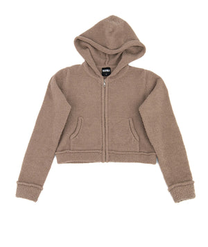 Katie J NYC Parker Comfy Mushroom Zip Hoodie