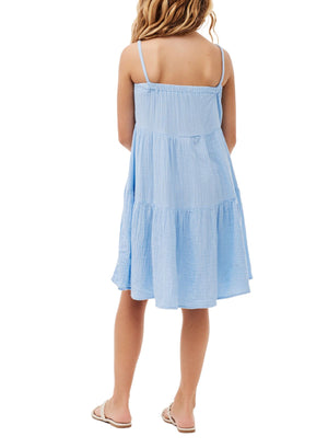 Pastel Blue Flowy Tiered Dress