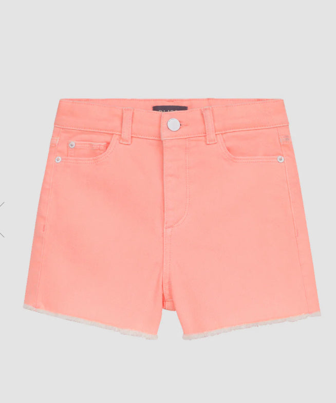 DL 1961 Lucy Hi-Rise Shorts- Neon Pink