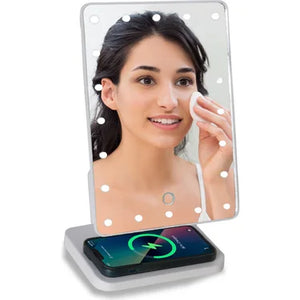 Glam Studio Vanity Mirror & Bluetooth Speaker- White