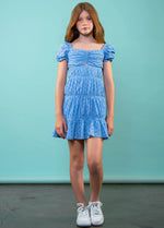 Raquel Blue Key Hole Dress