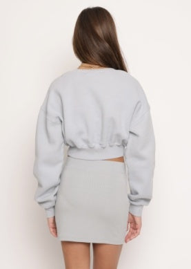 Silver Cloud Cotton Fleece Cropped Crewneck