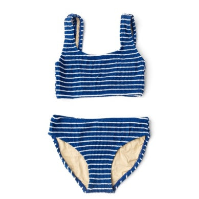 Navy Stripe Crinkle 2 Piece Swimsuit