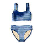 Navy Stripe Crinkle 2 Piece Swimsuit