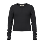 Black Long Sleeve Henley Shirt