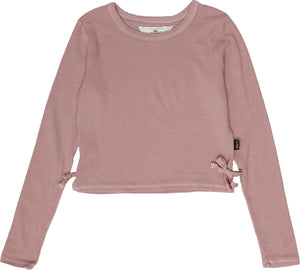 Rose L/S Crew w/Side-tie