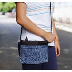 Upcycled Blue Batik Crossbody purse