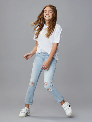 DL Harper Ross Distressed Straight Stretch Jeans