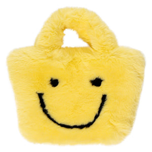 Faux Fur Smiley Face Purse