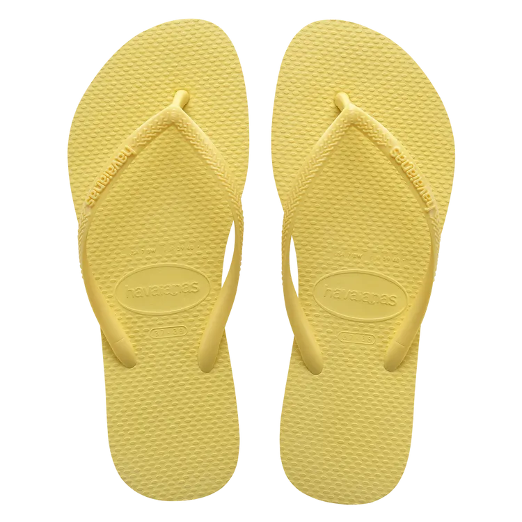 Pixel Yellow Havianas Slim Flip Flops