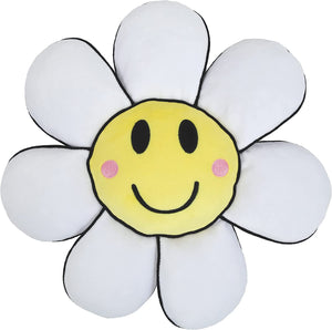 White Smiling Daisy Pillow