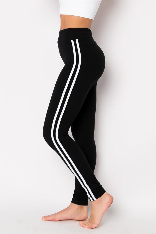 Black With White Stripe Joggers