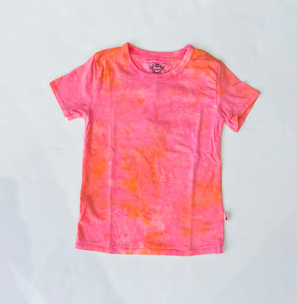 Neon Pink Tie Dye Old School S/ Tee