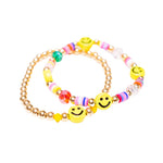 Smiley Face Gold Bracelet Set
