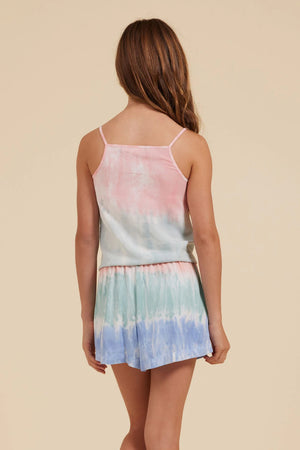 Havana Tie Dye Tie-Front Button Up Tank