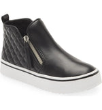 J Vicey Black Quilted Zip Sneaker