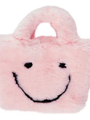 Faux Fur Smiley Face Purse