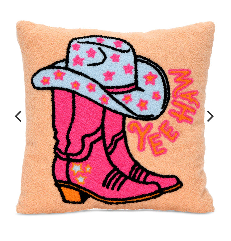 Cowgirl Boots Chenille Plush Pillow
