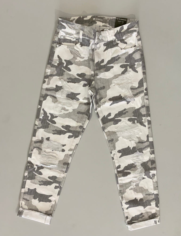 Grey Camo High Rise Weekender Jeans