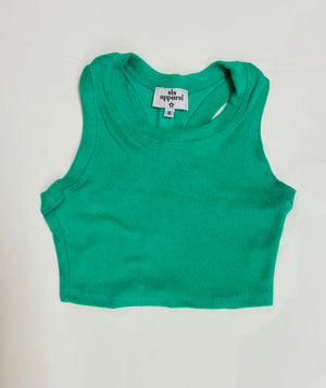 Green Terry Cloth Racerback Tank