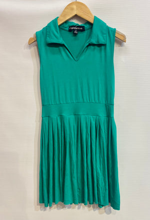 Kelly Green Pleated Skirt Dress