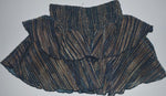 Blue & Bronze Stripe Ruffle Skirt