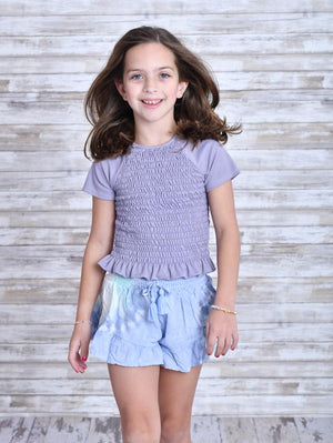 Lavender Smocked Top