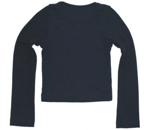 Navy Long Sleeve Ribbed Shirt