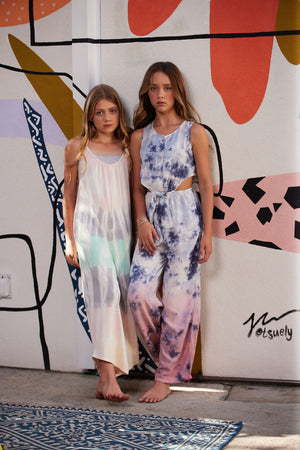 Marine Tie-Dye Dip Dye Cut Out Jumpsuit