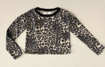 Grey Leopard Long-Sleeve Crew