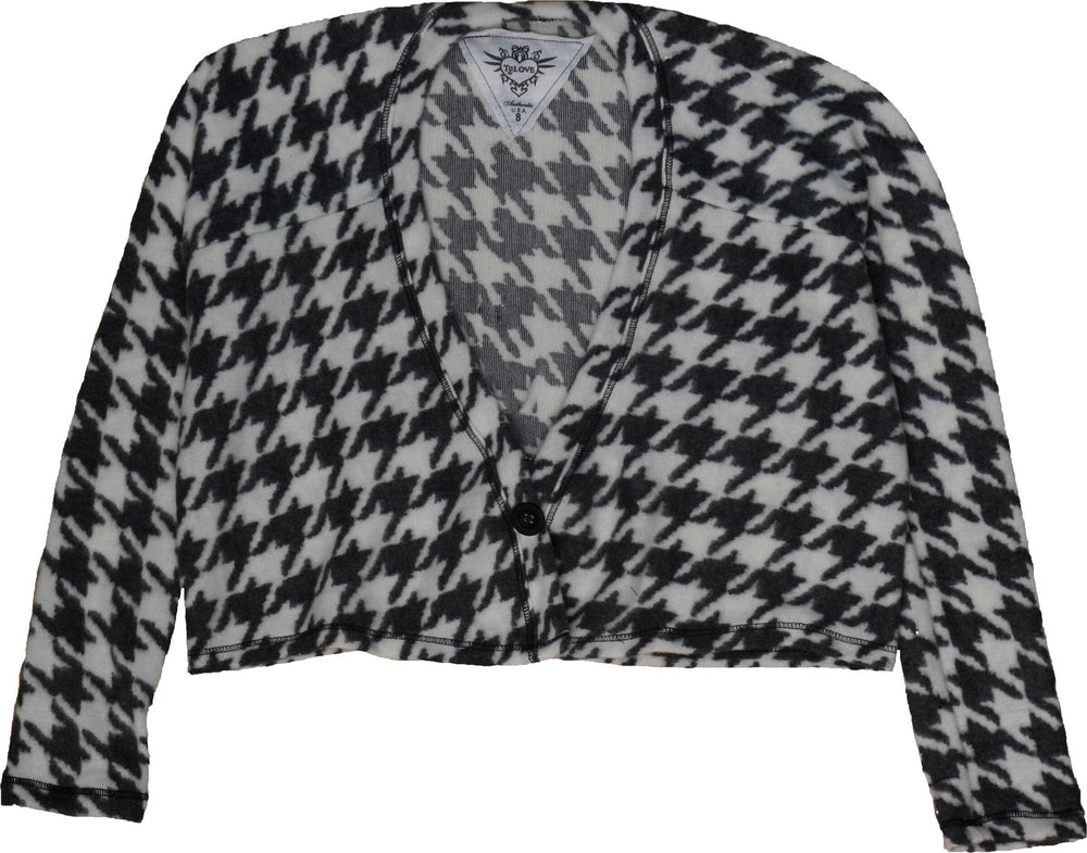 Houndstooth Crop Cardigan