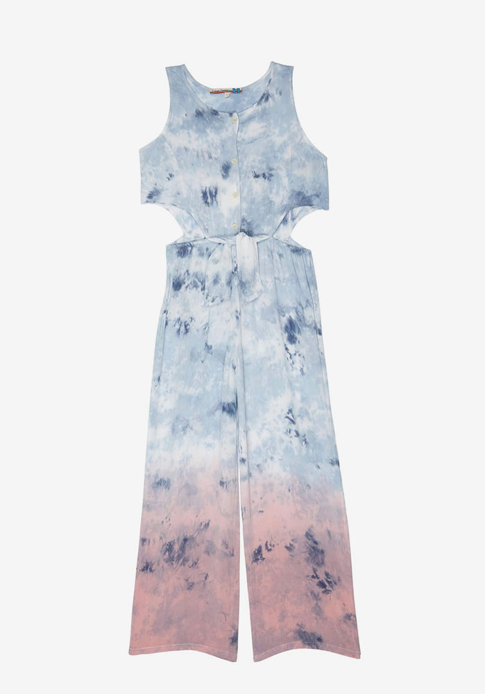 Marine Tie-Dye Dip Dye Cut Out Jumpsuit