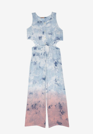 Marine Tie-Dye Dip Dye Cut Out Jumpsuit