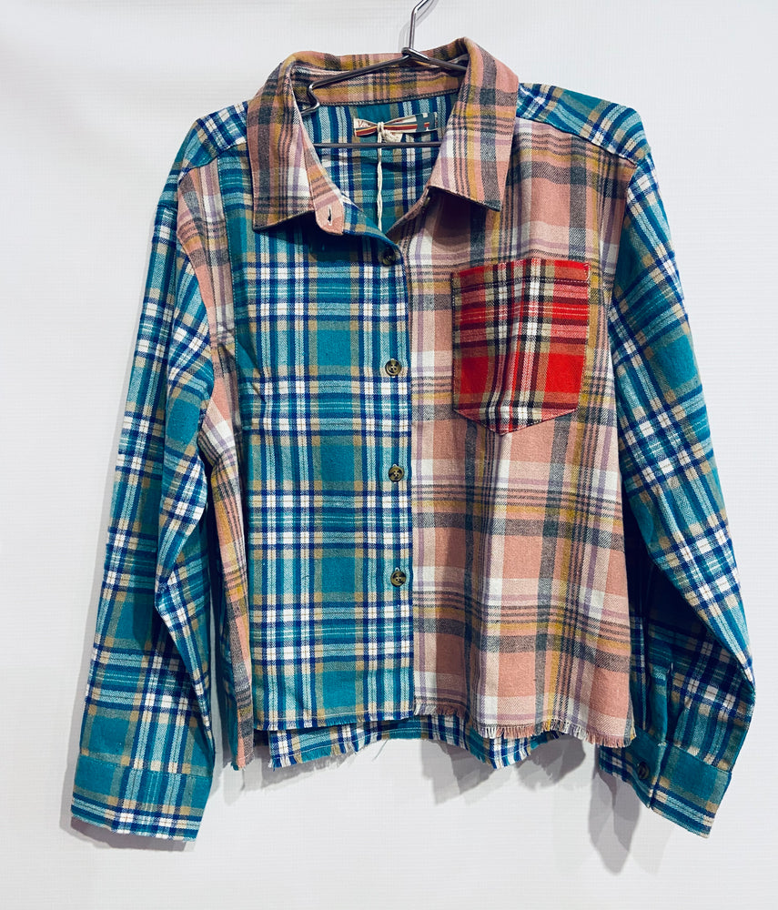 Multicolor Plaid Trim Shirt