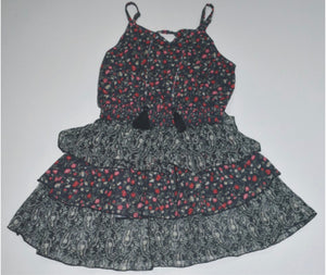 Black & Red Liberty Ruffle Tank Dress