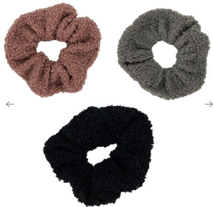 Sherpa Fleece Scrunchie Set