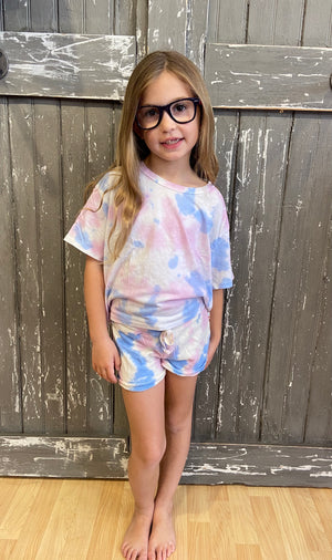 Pink Blue & Ivory Tie-Dye Tee