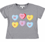 Candy Hearts Youth Crop Tee