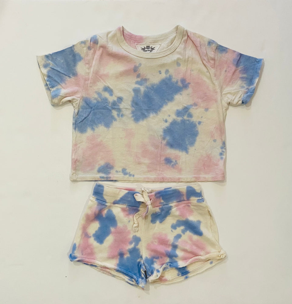 Pink Blue & Ivory Tie-Dye Tee