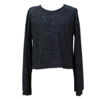 Brushed Charcoal L/S Cropped Top