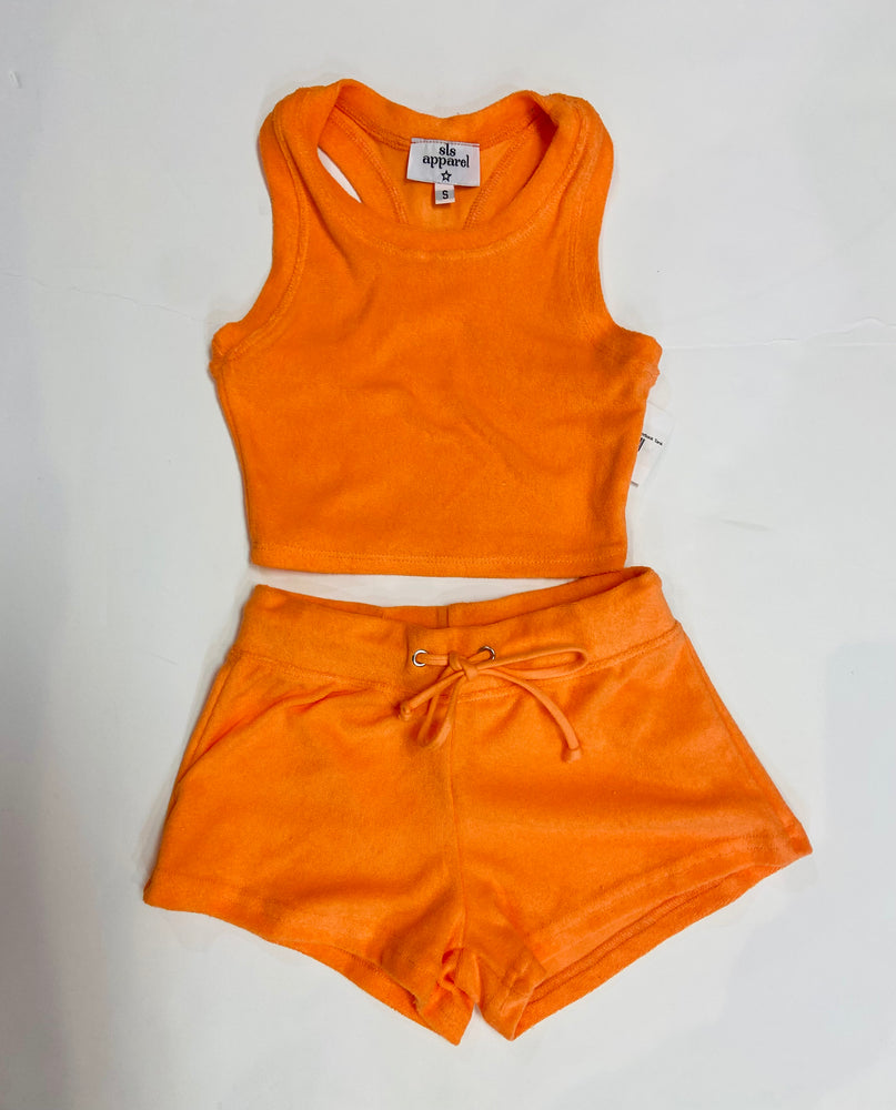 Orange Terry Cloth Racerback Tank