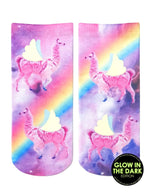 Rainbow Llama Ankle Socks